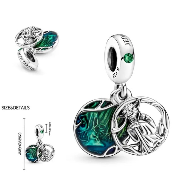 NWOT Star Wars Yoda Dangle Charm Sterling Silver 925 - Picture 2 of 13